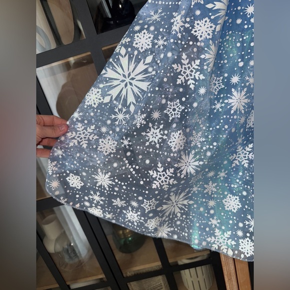Elsa Disney Frozen princess dress costume cape glitter snowflakes toddler girl - Picture 8 of 8